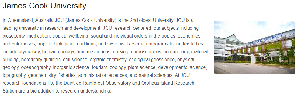 University of james cook